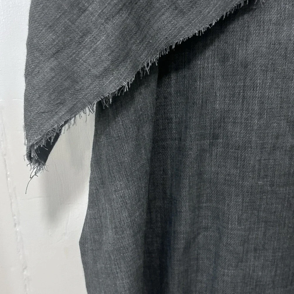 Mislook Gray Oversized Cotton Blend Short Sleeve Tunic Raw High Low Hem XL